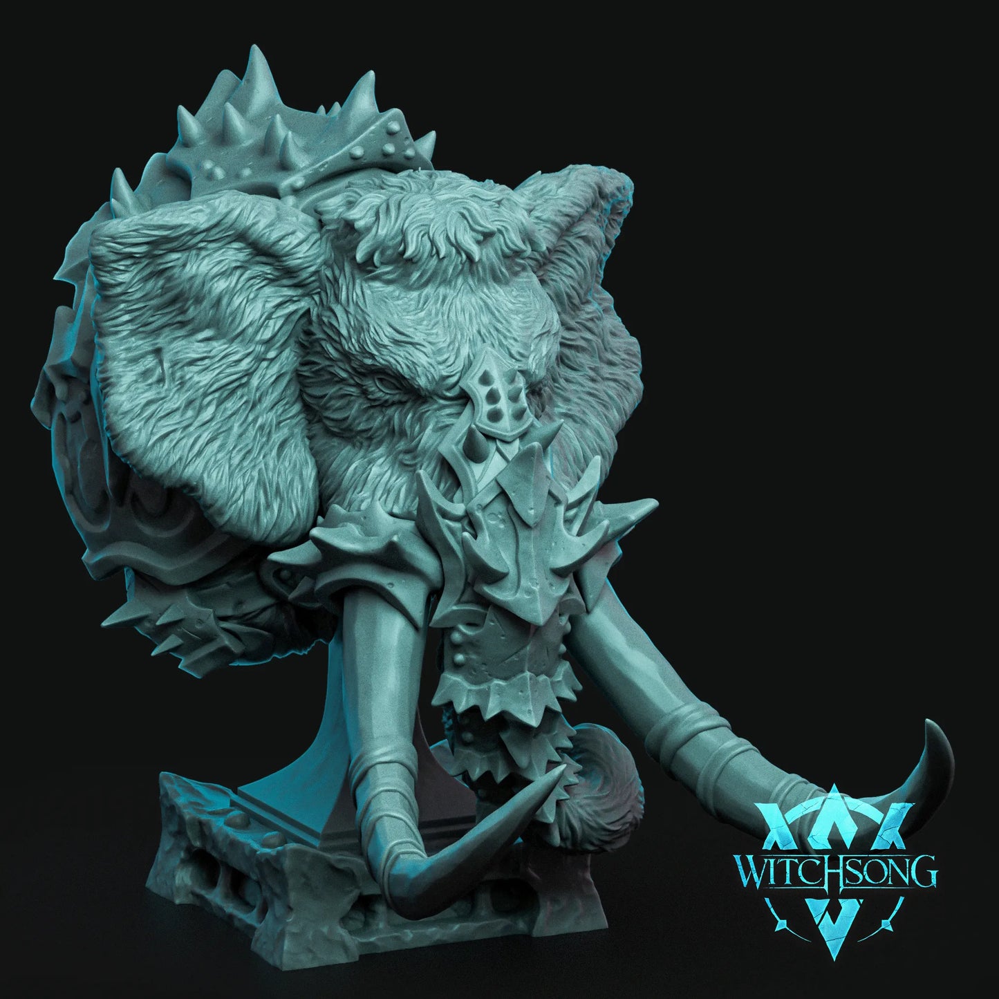 Armored Mammoth | Mini or Bust | Monster Miniature Statue | Witchsong Miniatures