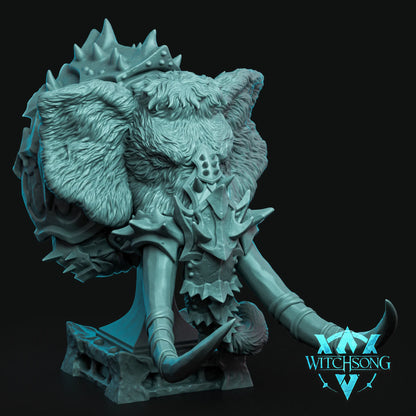 Armored Mammoth | Mini or Bust | Monster Miniature Statue | Witchsong Miniatures