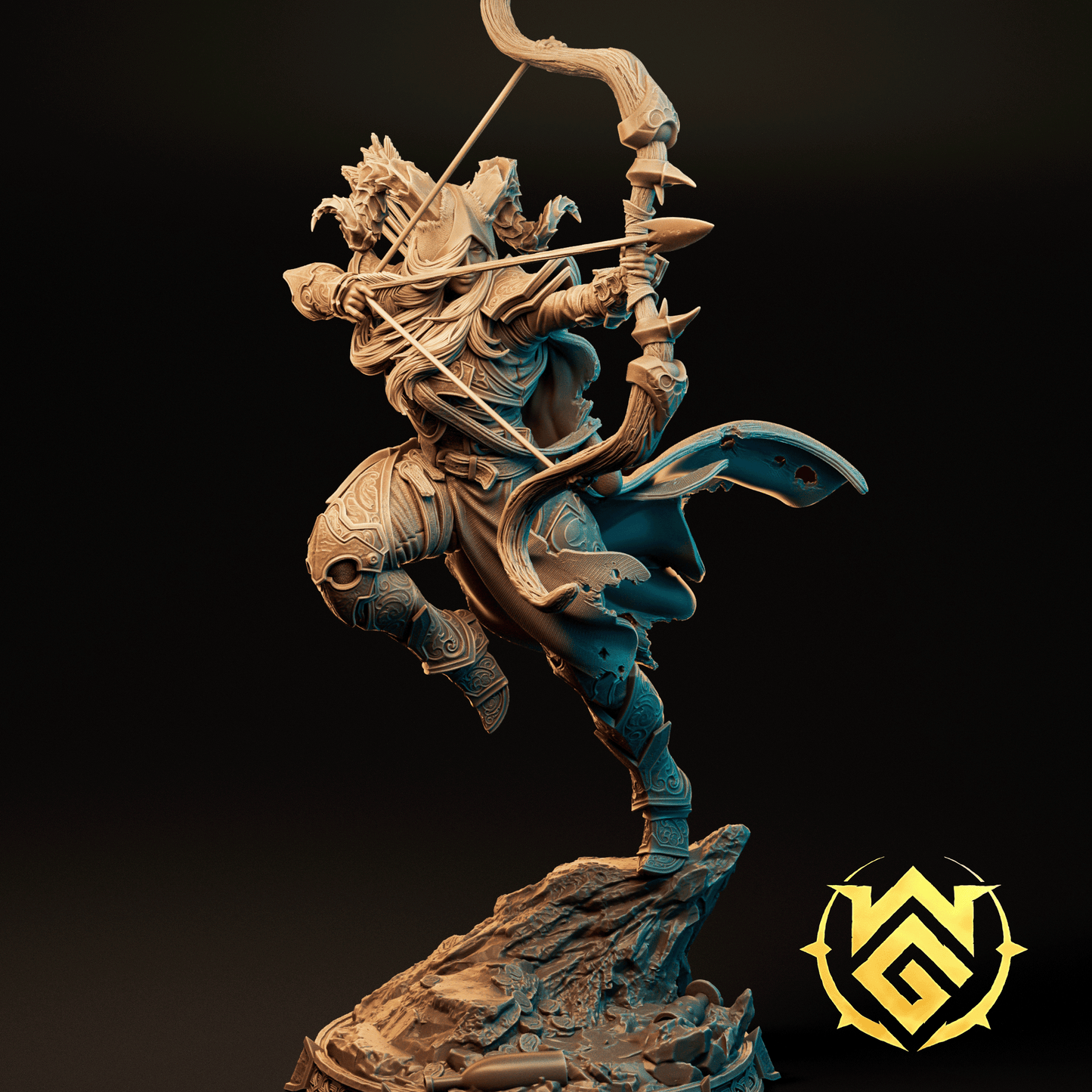 Miniature of Chaotic Arrow-Wright from Tattles Told 3D for D&D, featuring detailed craftsmanship and a dynamic pose.