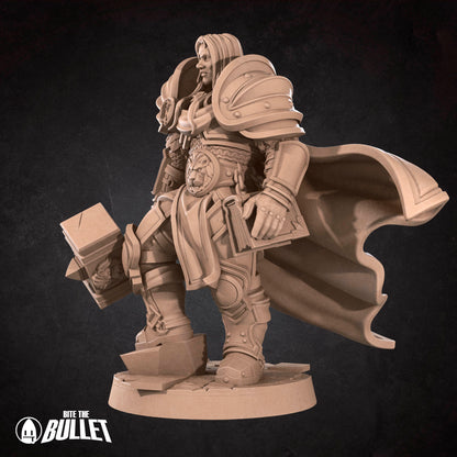 Realm of Bulletcraft, Human Prince Paladin | D&D Pathfinder TTRPG Miniature | Bite the Bullet