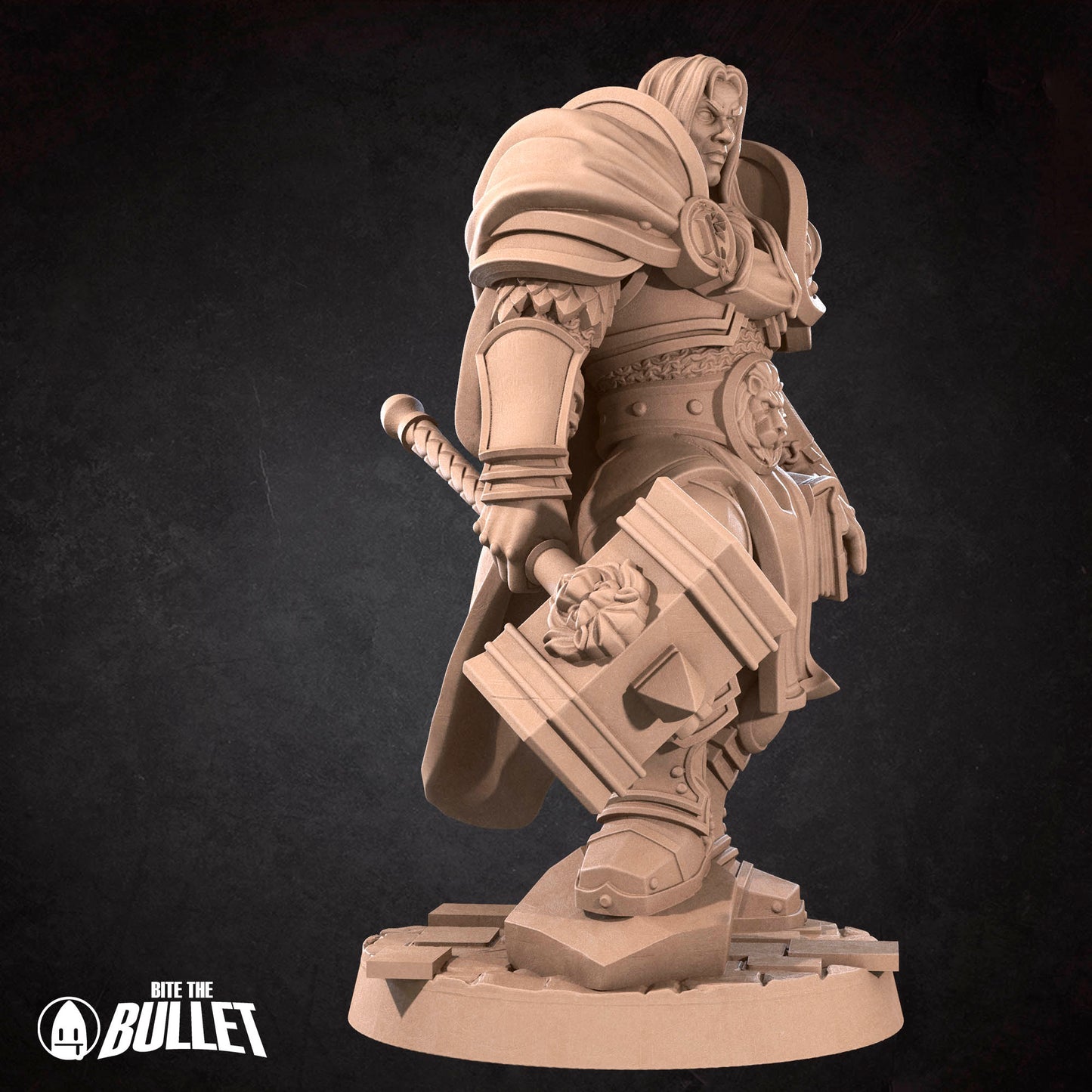 Realm of Bulletcraft, Human Prince Paladin | D&D Pathfinder TTRPG Miniature | Bite the Bullet