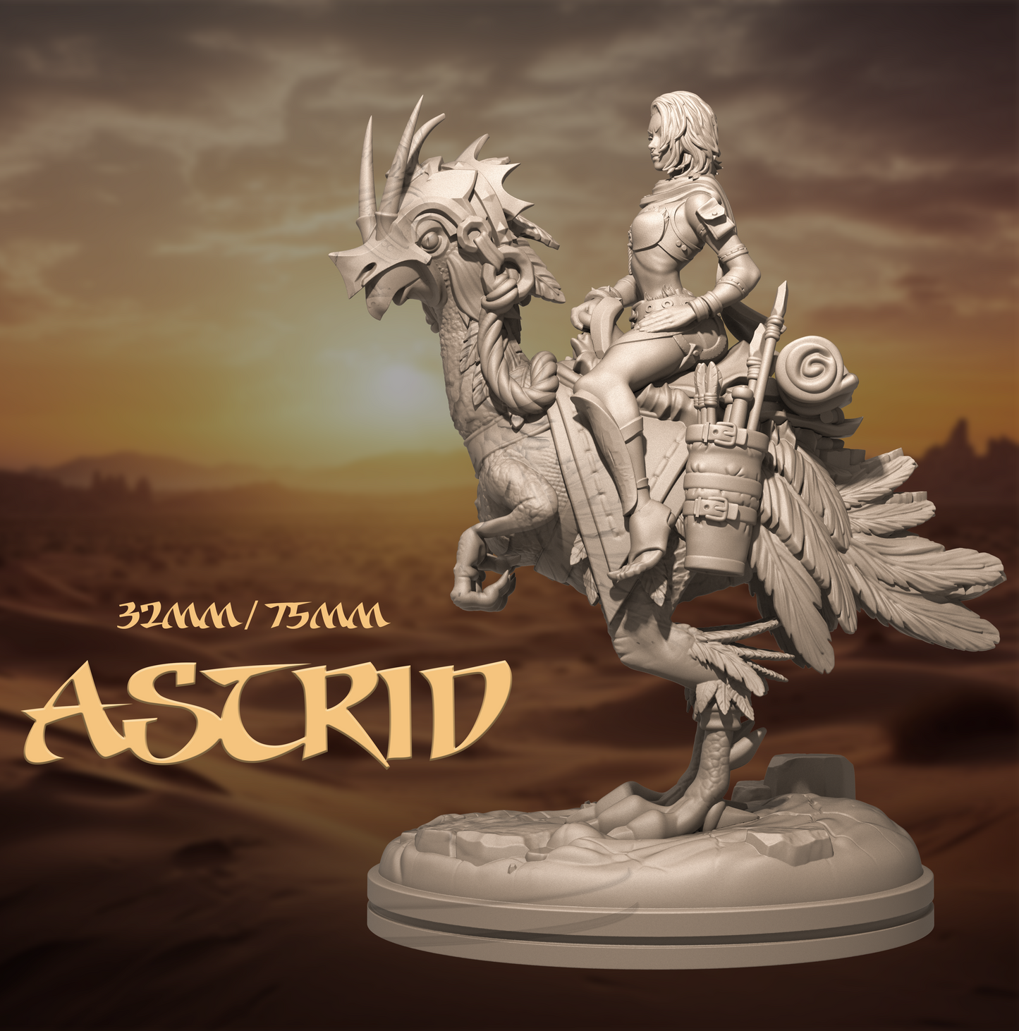 Astrid | Tabletop or Display Scale | D&D TTRPG Fantasy Miniature | Dungeons and Maidens