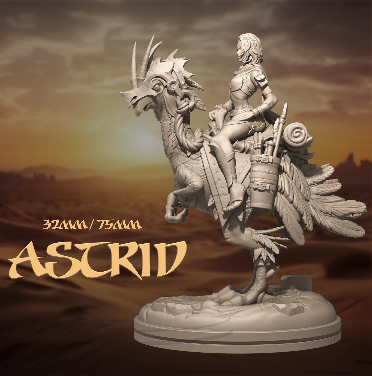 Astrid | Tabletop or Display Scale | D&D TTRPG Fantasy Miniature | Dungeons and Maidens