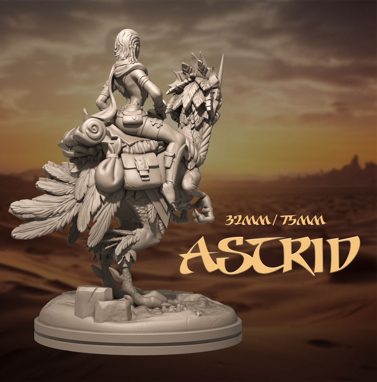 Astrid | Tabletop or Display Scale | D&D TTRPG Fantasy Miniature | Dungeons and Maidens