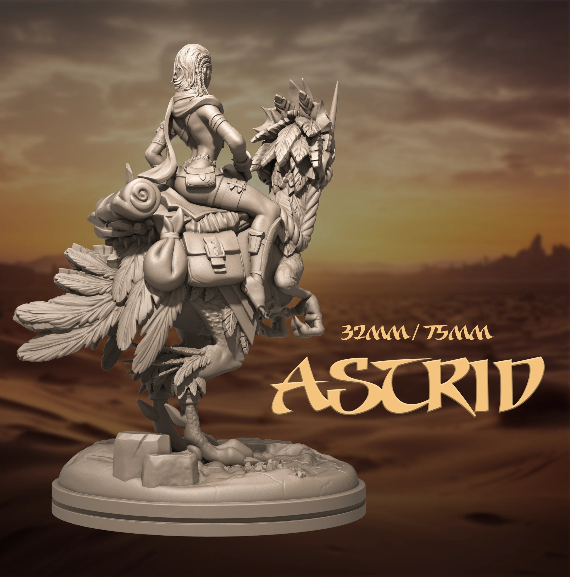 Astrid | Tabletop or Display Scale | D&D TTRPG Fantasy Miniature | Dungeons and Maidens