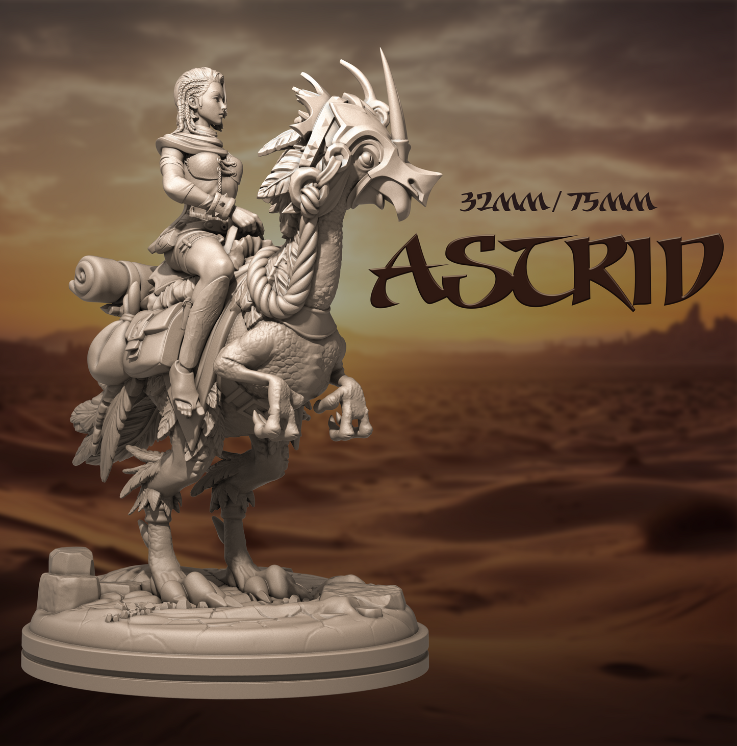 Astrid | Tabletop or Display Scale | D&D TTRPG Fantasy Miniature | Dungeons and Maidens