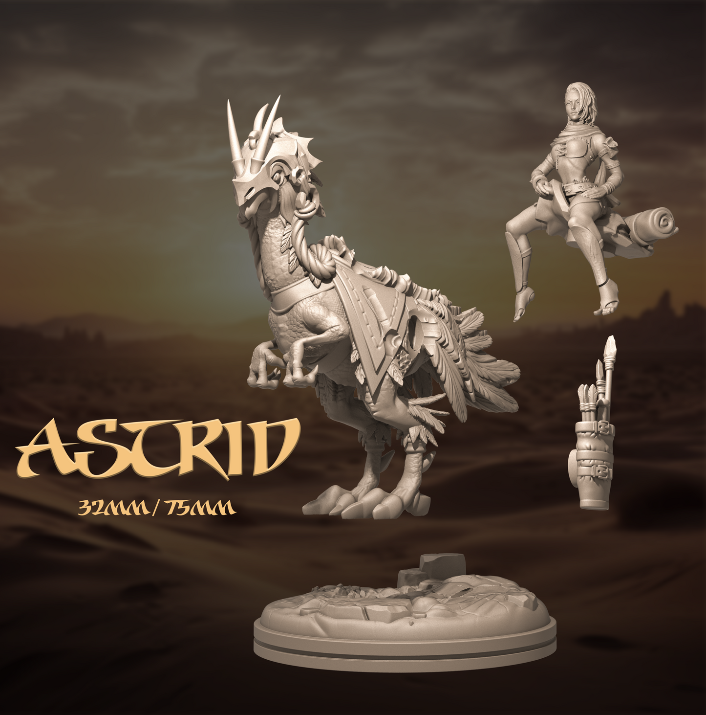 Astrid | Tabletop or Display Scale | D&D TTRPG Fantasy Miniature | Dungeons and Maidens
