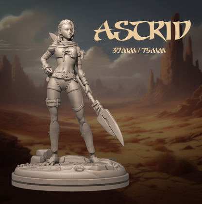 Astrid | Tabletop or Display Scale | D&D TTRPG Fantasy Miniature | Dungeons and Maidens