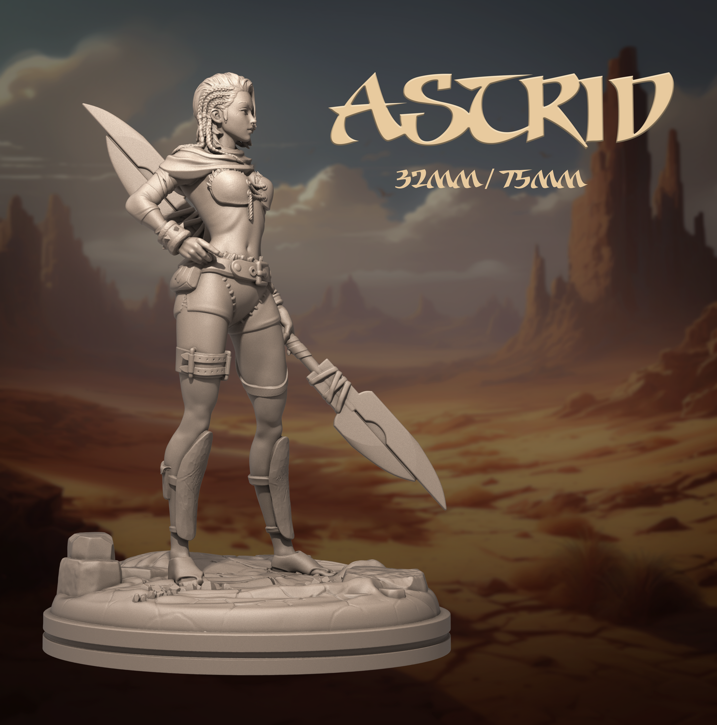 Astrid | Tabletop or Display Scale | D&D TTRPG Fantasy Miniature | Dungeons and Maidens