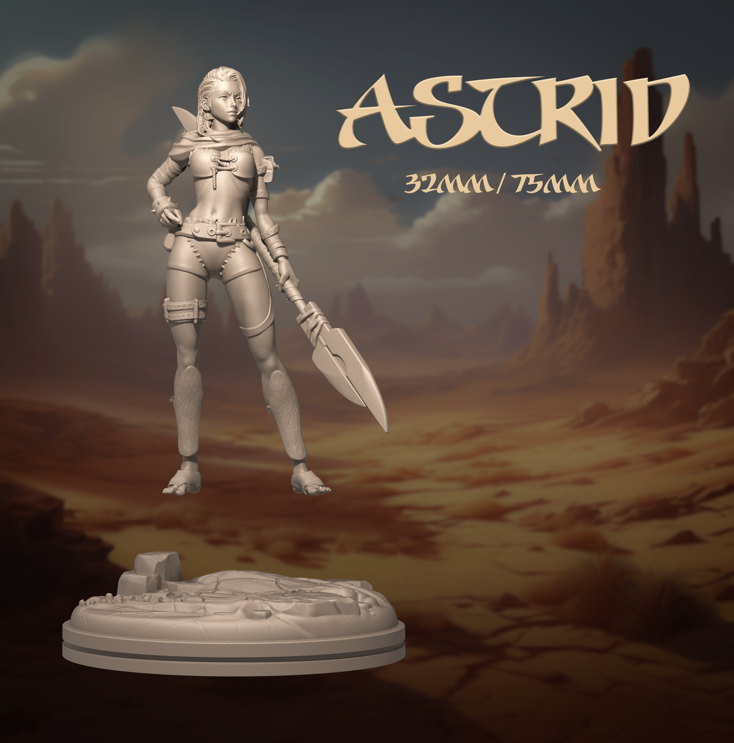 Astrid | Tabletop or Display Scale | D&D TTRPG Fantasy Miniature | Dungeons and Maidens