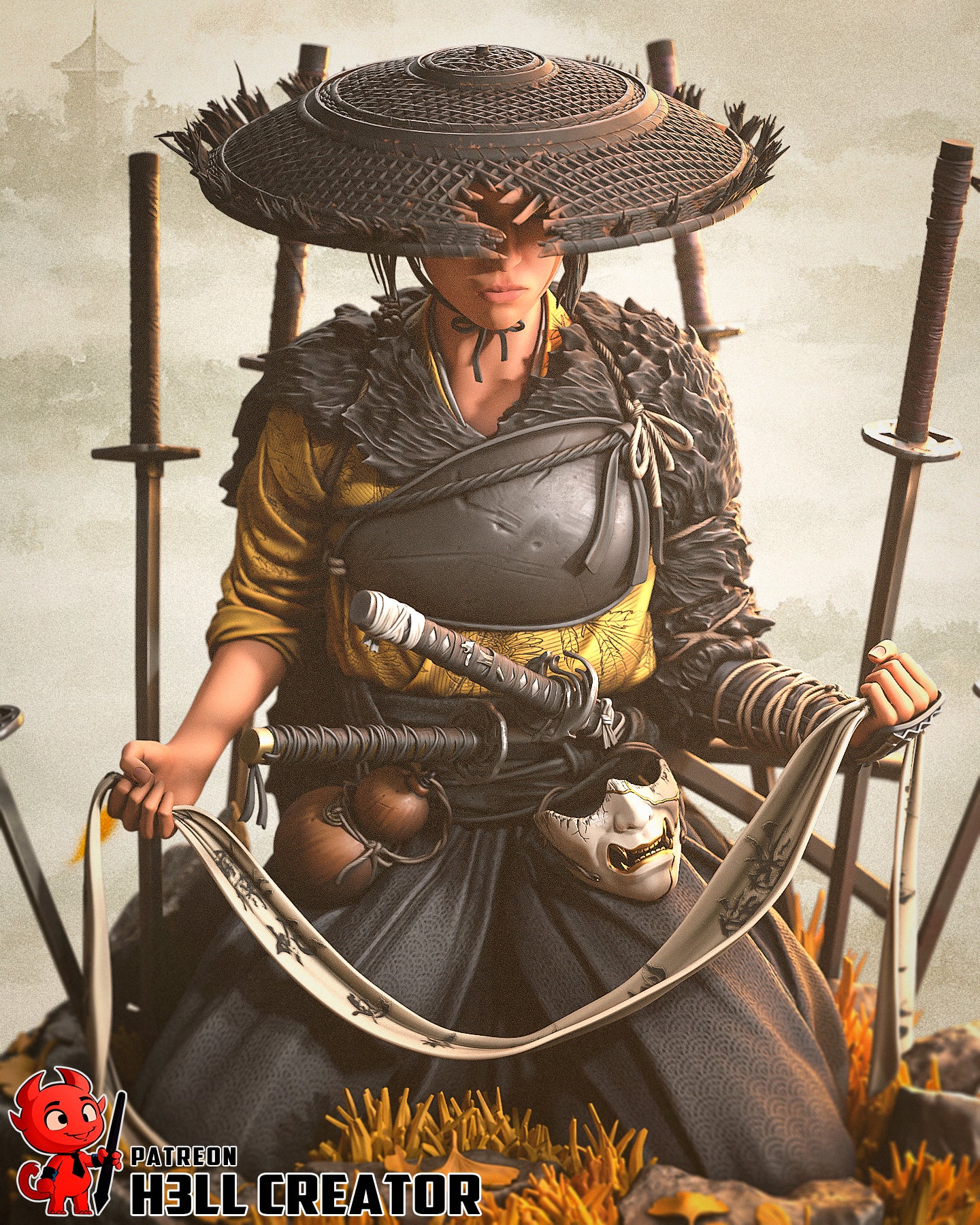 1:12 Wandering Blade | Resin Garage Kit Figure Game Fan Art | h3LL creator