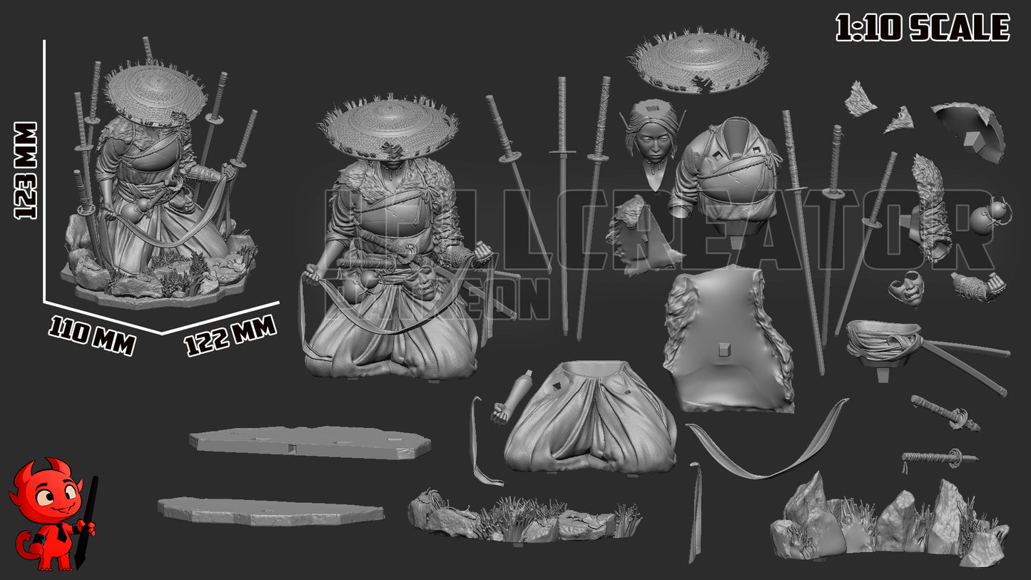 1:12 Wandering Blade | Resin Garage Kit Figure Game Fan Art | h3LL creator