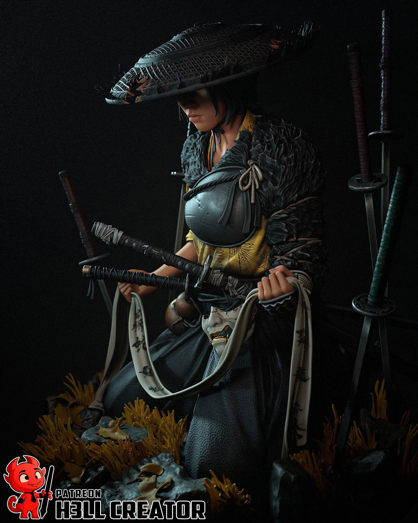 1:12 Wandering Blade | Resin Garage Kit Figure Game Fan Art | h3LL creator