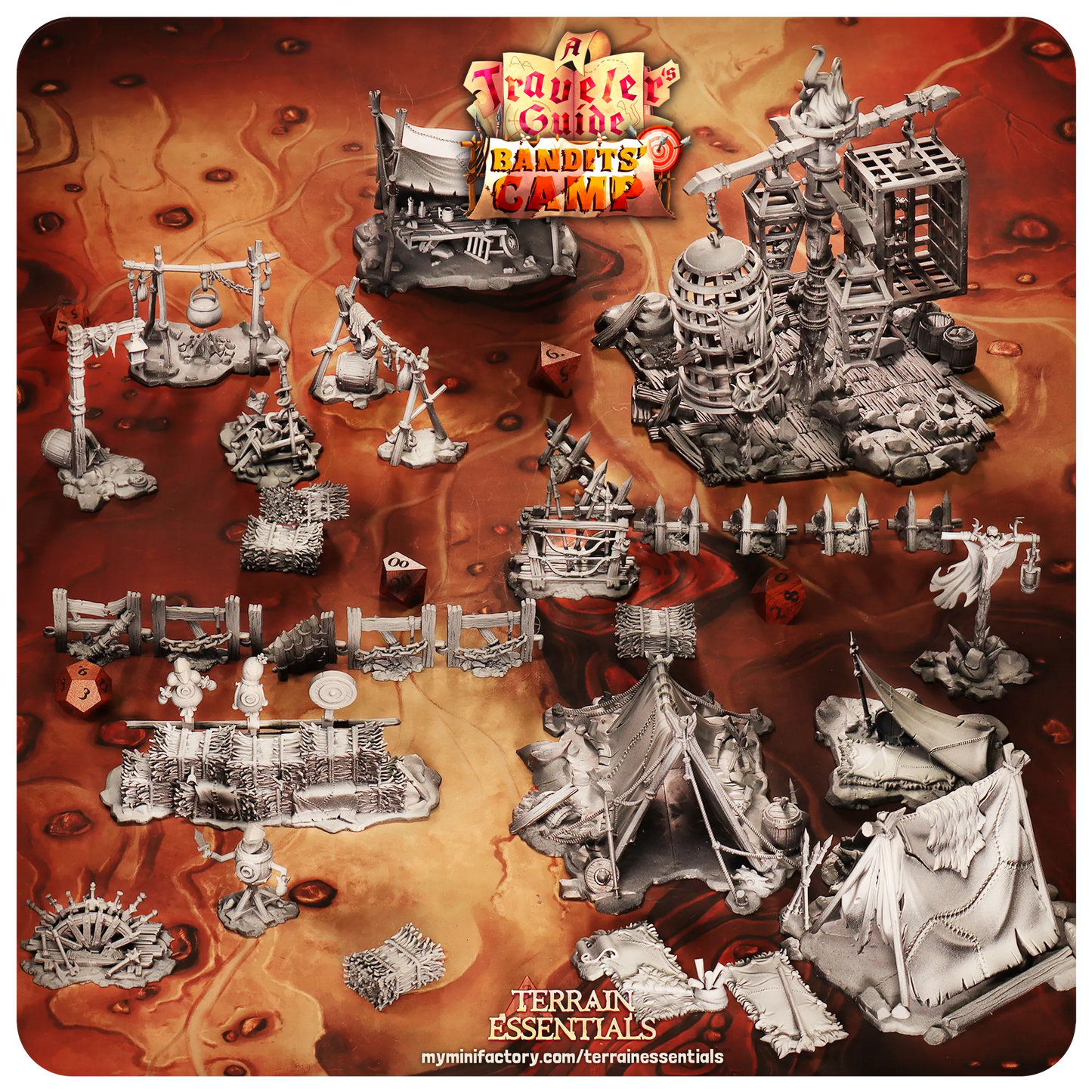 Bandit Camp Set | D&D TTRPG Dollhouse Scatter Miniature | Terrain Essentials