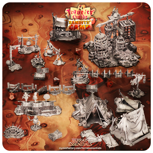 Bandit Camp Set | D&D TTRPG Dollhouse Scatter Miniature | Terrain Essentials
