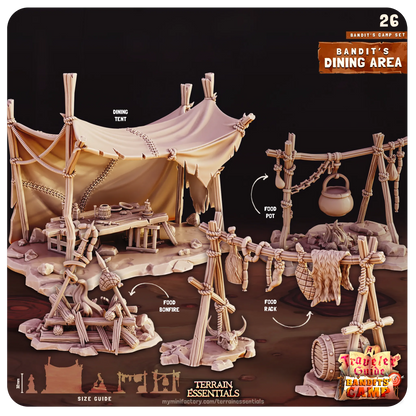 Bandit Camp Set | D&D TTRPG Dollhouse Scatter Miniature | Terrain Essentials