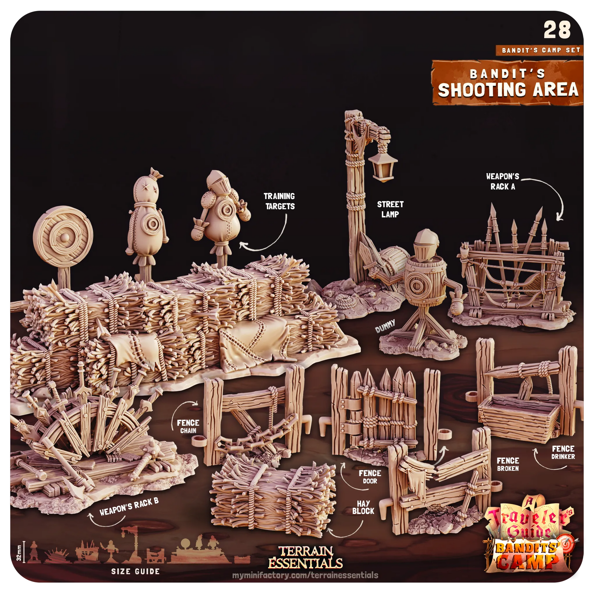 Bandit Camp Set | D&D TTRPG Dollhouse Scatter Miniature | Terrain Essentials