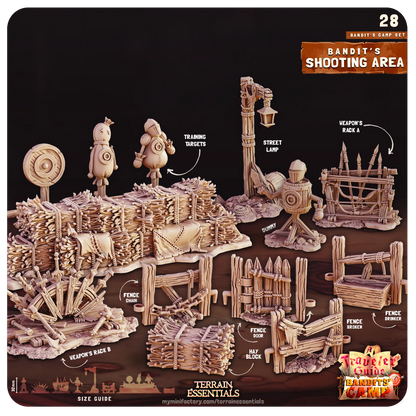 Bandit Camp Set | D&D TTRPG Dollhouse Scatter Miniature | Terrain Essentials