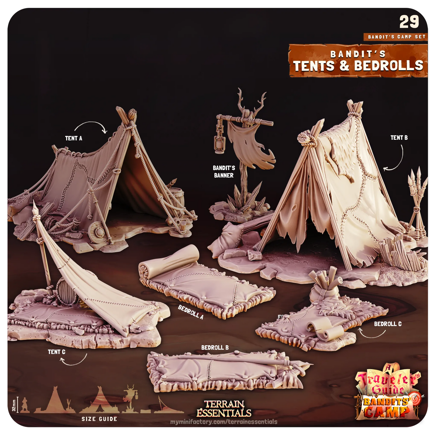 Bandit Camp Set | D&D TTRPG Dollhouse Scatter Miniature | Terrain Essentials