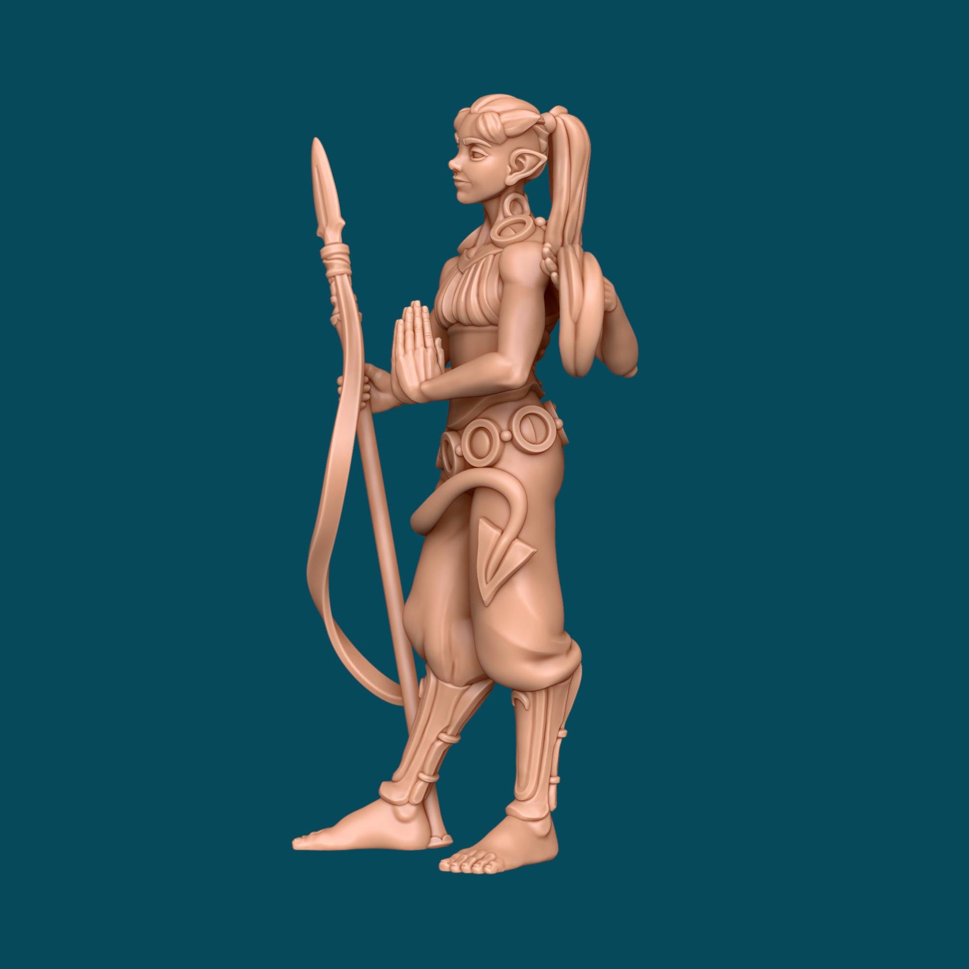 Integrity, a tiefling sentinel | D&D TTRPG Miniature | Awkward Penguin Minis