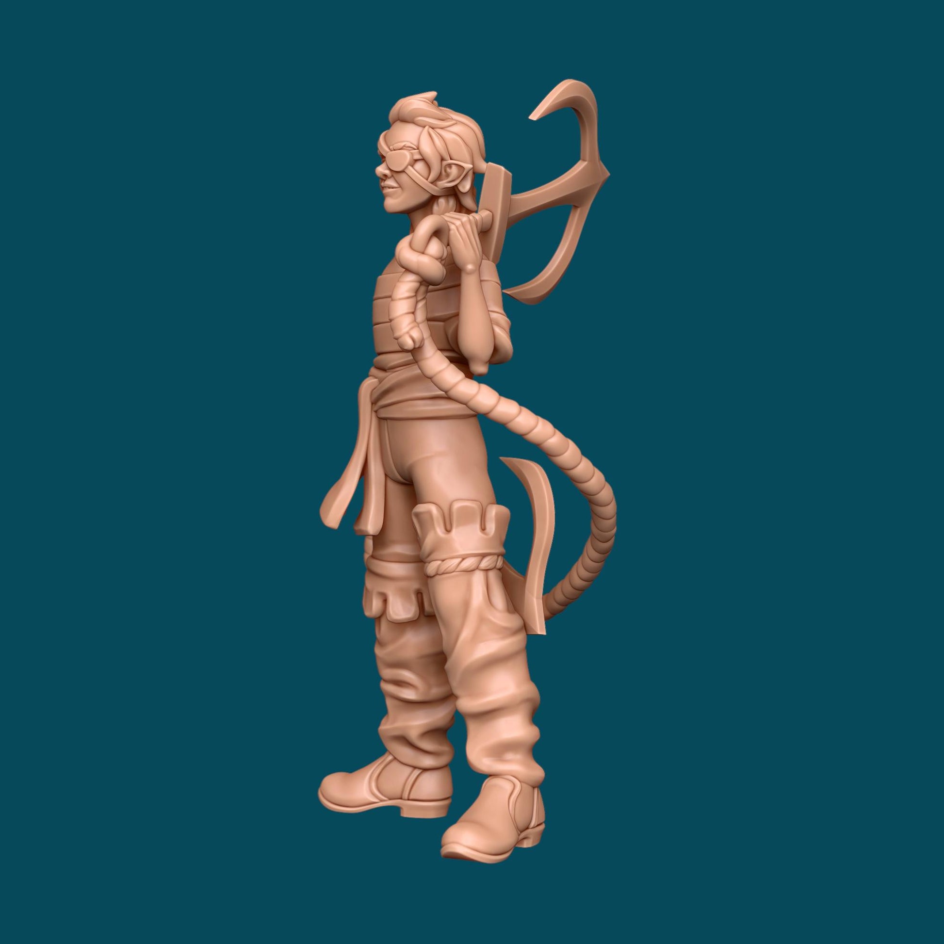 Taffrail, a feisty pirate | D&D TTRPG Miniature | Awkward Penguin Minis