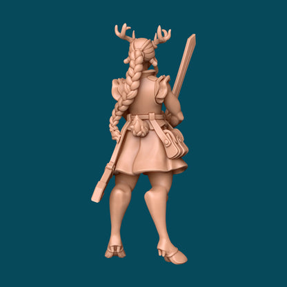 Magic, Half-Orc Wizard + Might, Fawn Warrior | Couple | TTRPG D&D Miniature | Awkward Penguin Minis