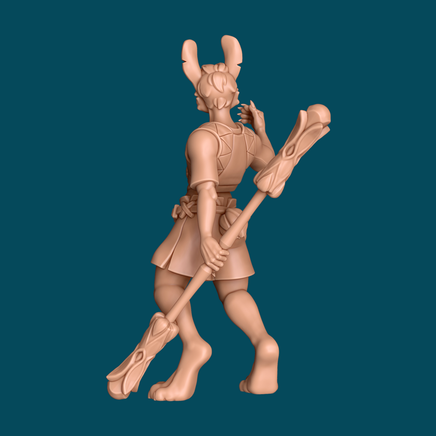 Frederick, a Harengon Monk | TTRPG D&D Miniature | Awkward Penguin Minis