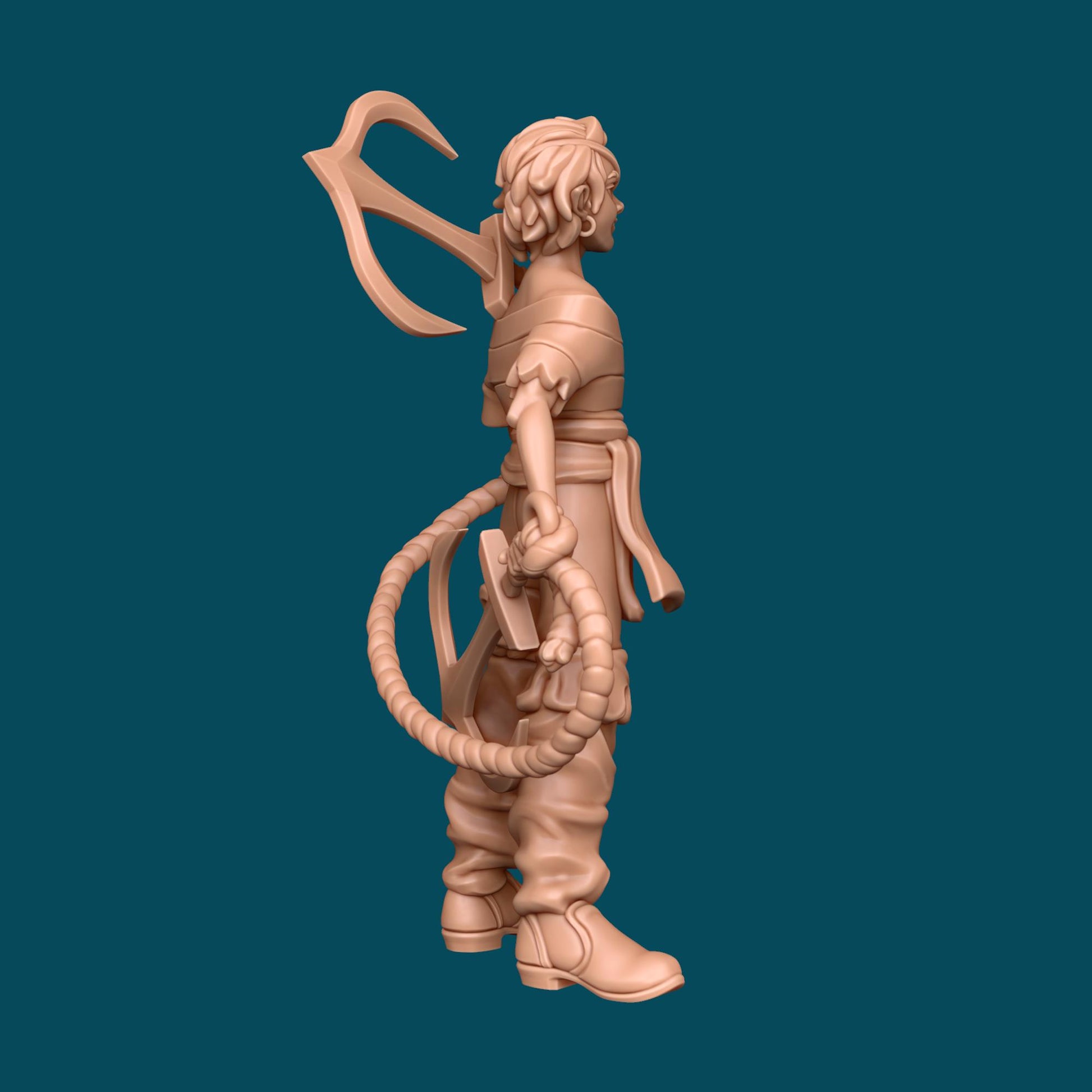 Taffrail, a feisty pirate | D&D TTRPG Miniature | Awkward Penguin Minis