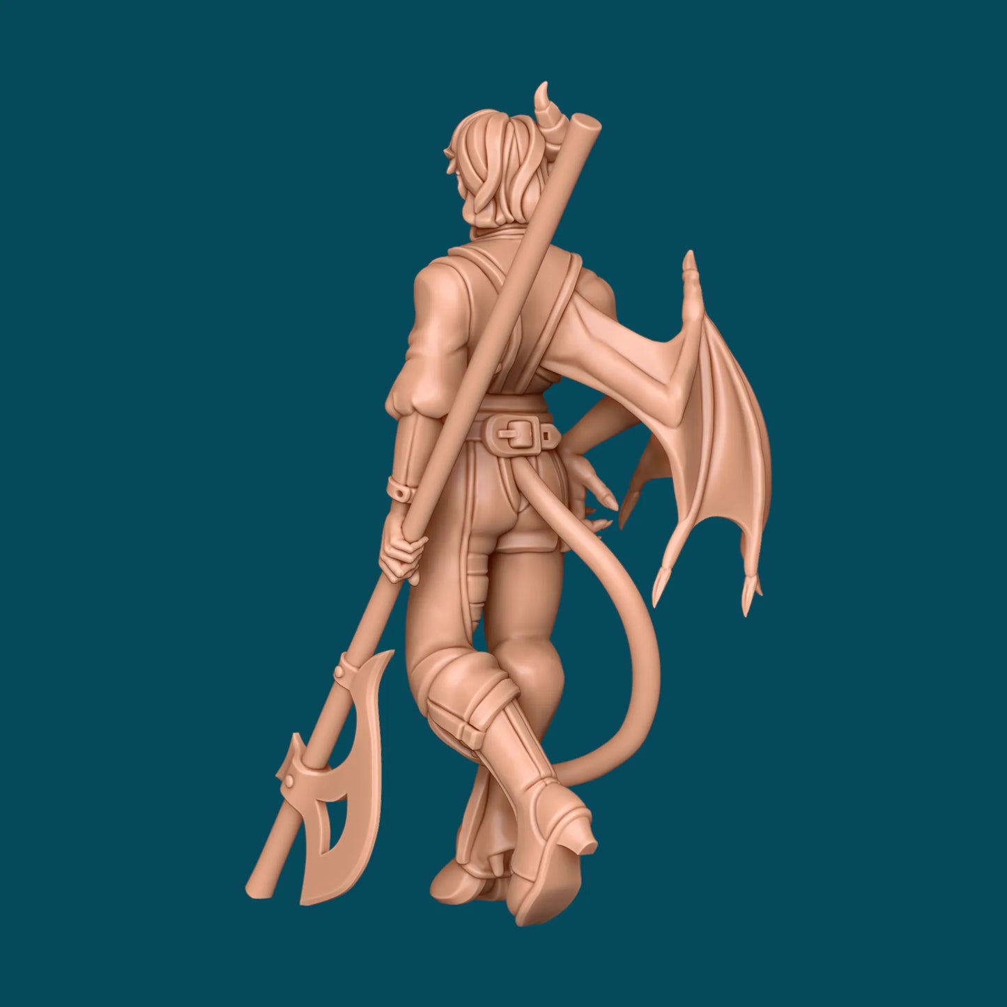 Dara, a Half-Demon Warrior | TTRPG D&D Miniature | Awkward Penguin Minis