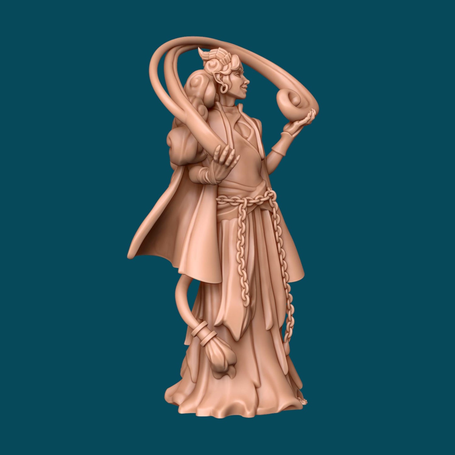 Zeor, A Sassy Warlock | D&D TTRPG Miniature | Awkward Penguin Minis