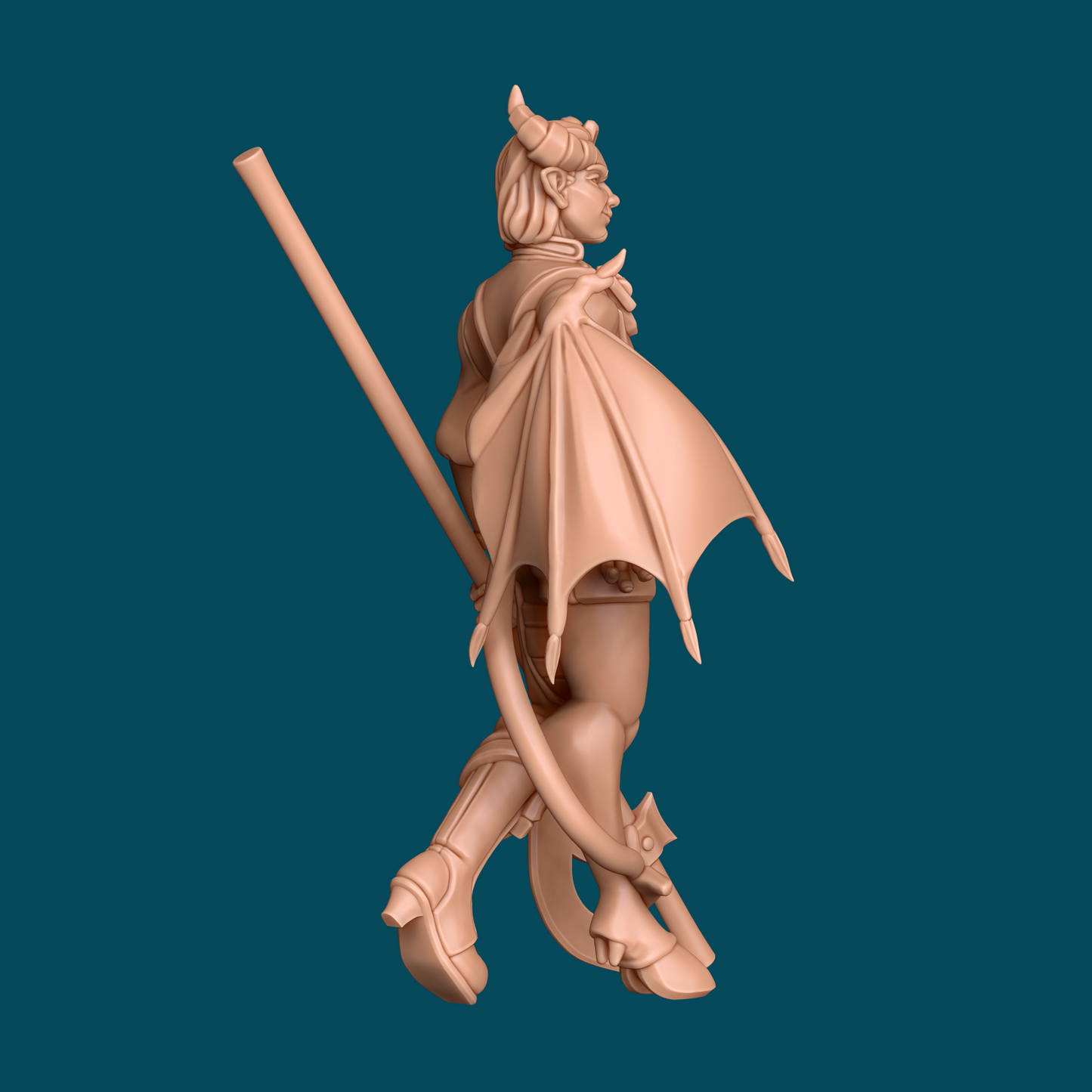 Dara, a Half-Demon Warrior | TTRPG D&D Miniature | Awkward Penguin Minis