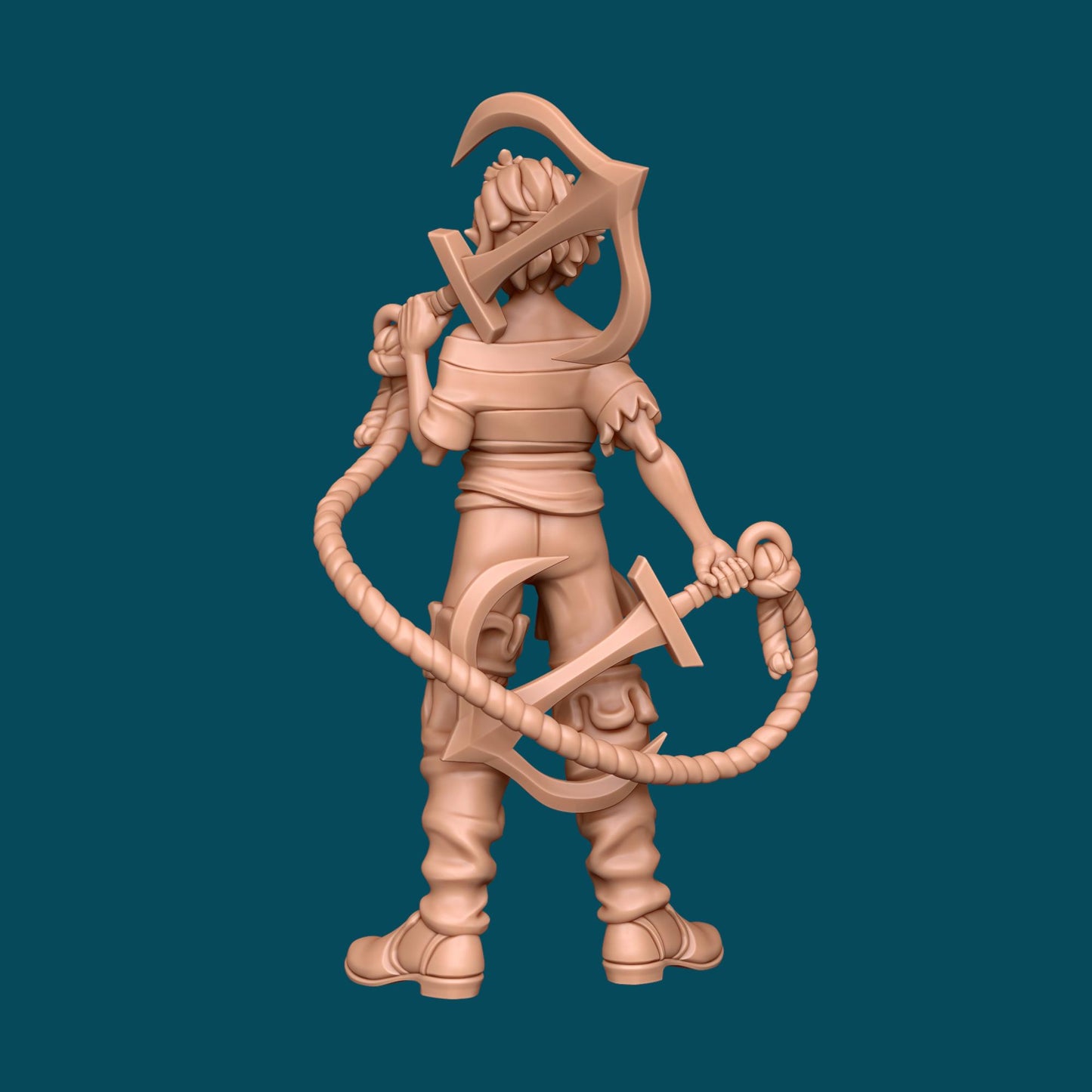 Taffrail, a feisty pirate | D&D TTRPG Miniature | Awkward Penguin Minis