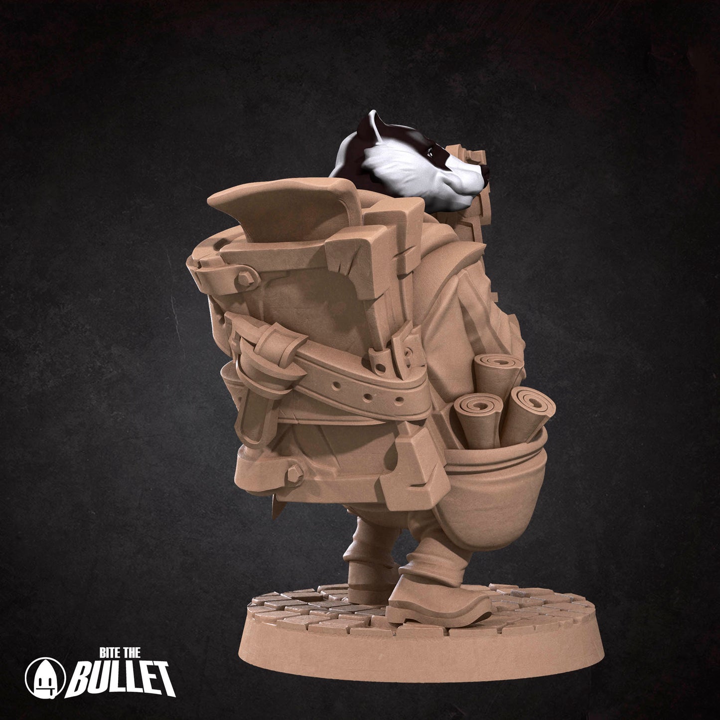 Bullet Town Forest Village, Badgerfolk Librarian | D&D Pathfinder TTRPG Miniature | Bite the Bullet