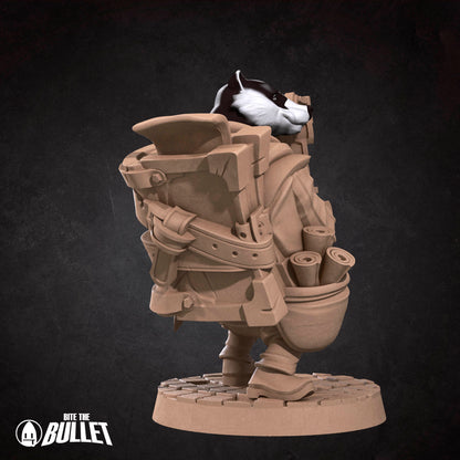 Bullet Town Forest Village, Badgerfolk Librarian | D&D Pathfinder TTRPG Miniature | Bite the Bullet