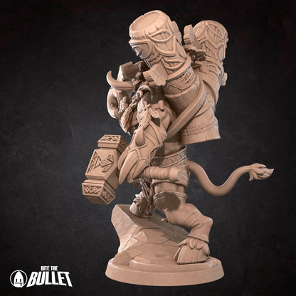 Realm of Bulletcraft, Tauren Chieftain Warrior | D&D Pathfinder TTRPG Miniature | Bite the Bullet
