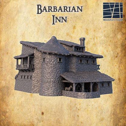Barbarian Inn | 28mm Scale Model Terrain | D&D TTRPG Playable 3D Printed Building | MiniatureLand