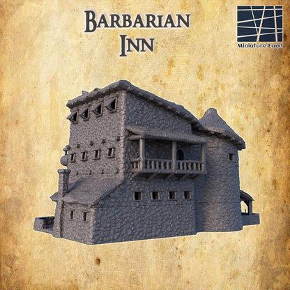 Barbarian Inn | 28mm Scale Model Terrain | D&D TTRPG Playable 3D Printed Building | MiniatureLand