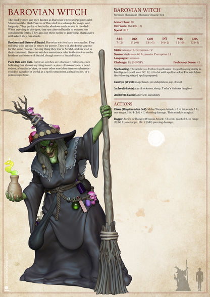 Barovian Witch, CoS | D&D TTRPG Monster Miniature | Yasashii Kyojin Studio