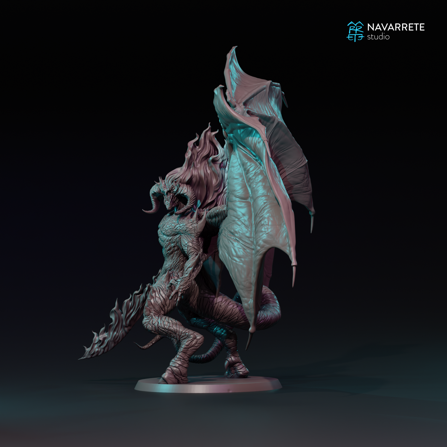 Tattles Told 3D Barzul tabletop gaming miniature from Navarrete Studio, detailed figure on a display base.