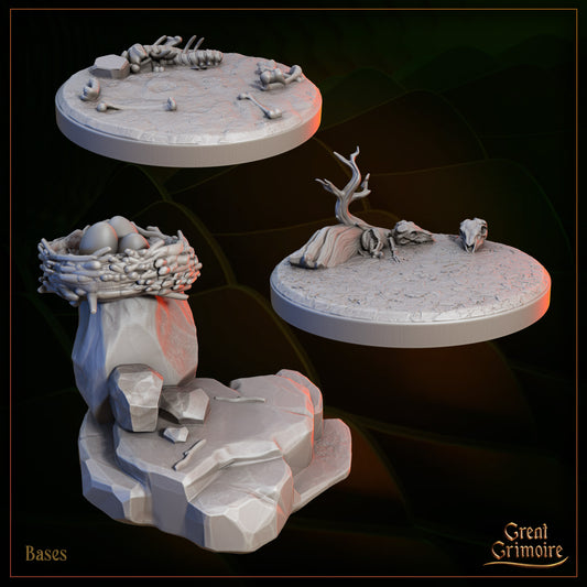 Wing Forge Special Bases | TTRPG Miniature Sculpted Base | Great Grimoire