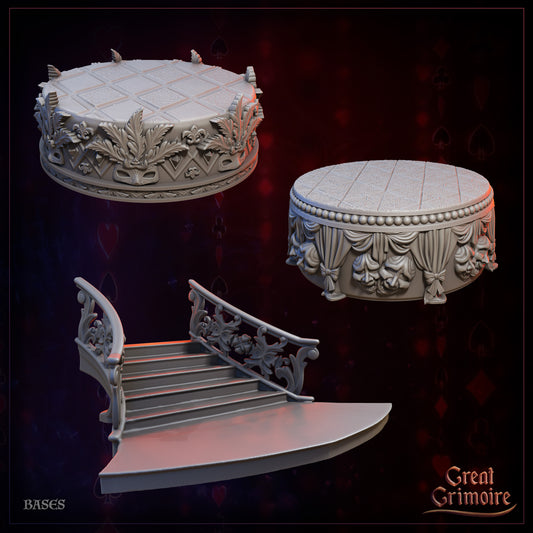 Macabre Masquerade Special Bases | TTRPG Miniature Sculpted Base | Great Grimoire