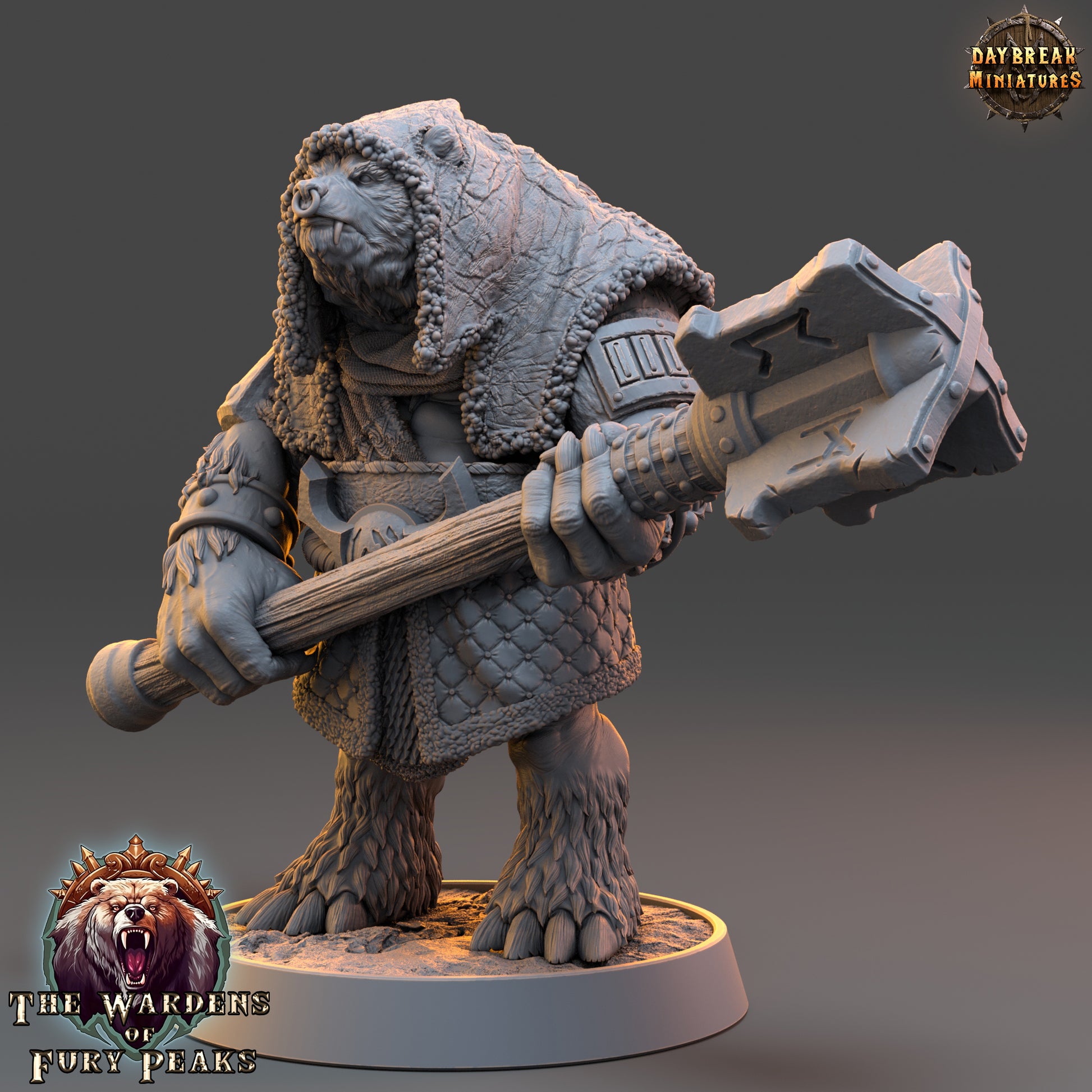Bear Folk - The Wardens of Fury Peaks | Tabletop or Display Scale | D&D Mini | Daybreak Miniatures