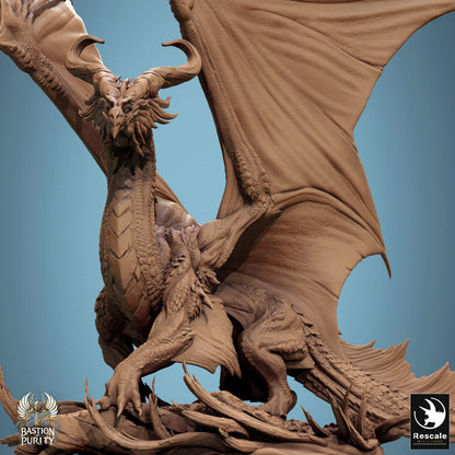 Bronze Dragon, Legendary Metallic Monster | D&D TTRPG Dragon Miniature | Rescale Miniatures