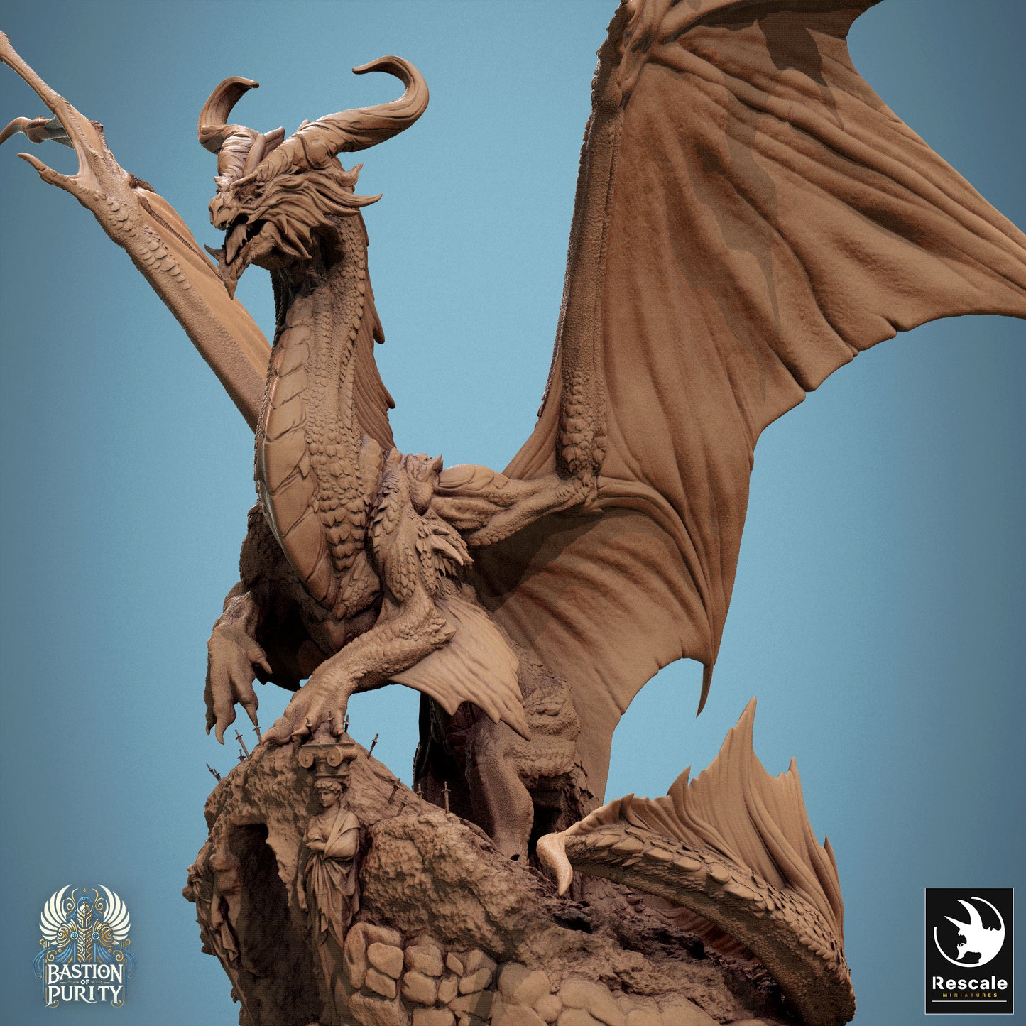 Bronze Dragon, Legendary Metallic Monster | D&D TTRPG Dragon Miniature | Rescale Miniatures