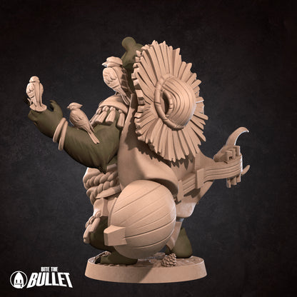 Bullet Town Forest Village, Bearfolk Bard | D&D Pathfinder TTRPG Miniature | Bite the Bullet
