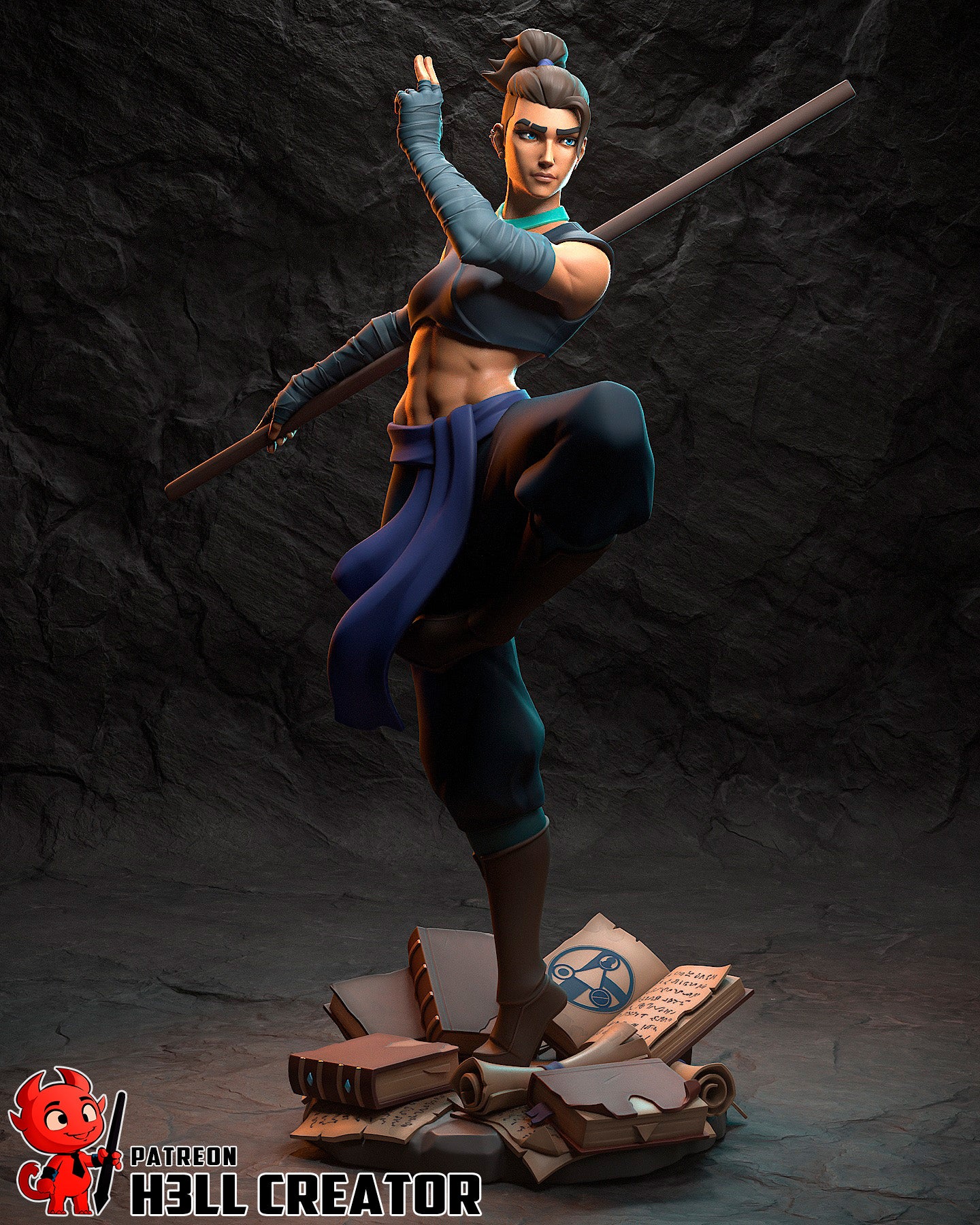 Beauregard resin garage kit figure from Agile Combat Monk by Tattles Told 3D, detailed fan art model for display or collection.