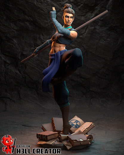 Beauregard resin garage kit figure from Agile Combat Monk by Tattles Told 3D, detailed fan art model for display or collection.