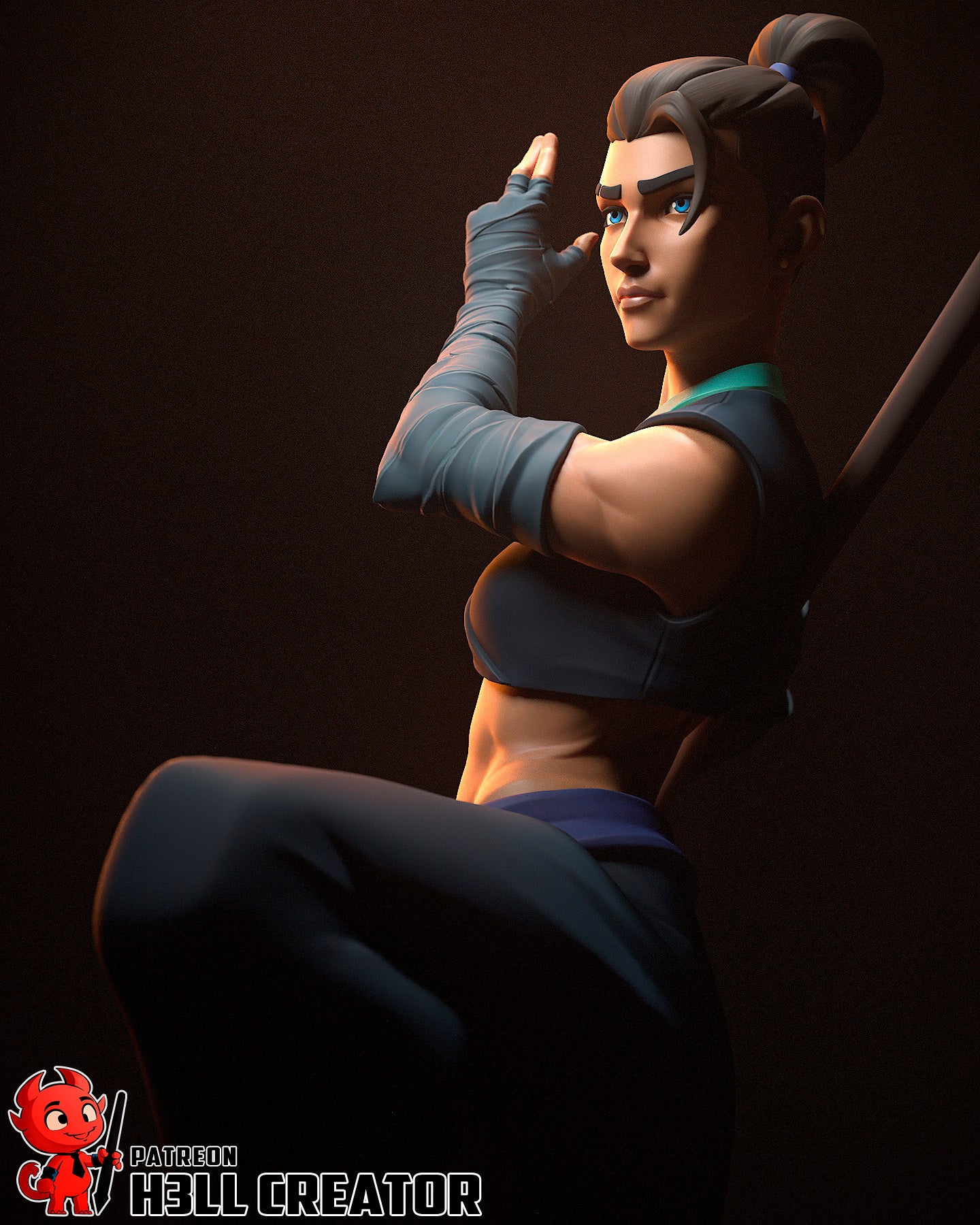 Resin garage kit figure of Agile Combat Monk by Tattles Told 3D, detailed model from the Beauregard_005 image.