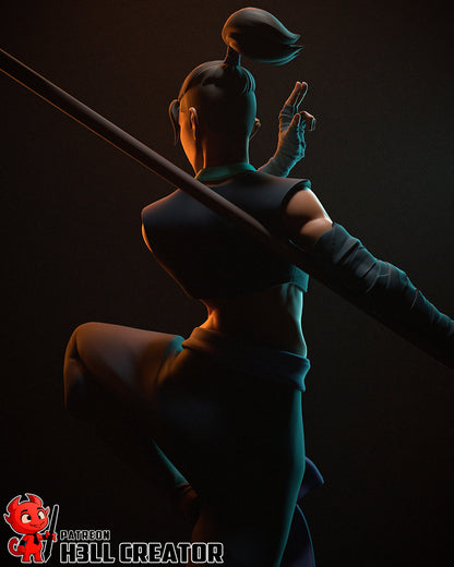 Resin garage kit figure of Agile Combat Monk by Tattles Told 3D, featuring detailed sculpting and dynamic pose from the game fan art