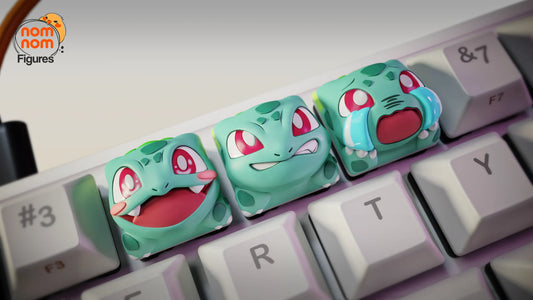 Keycaps - Leafy Starter | 3D Printed Resin Anime Fan Art | Nomnom Figures